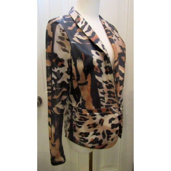 Oolala Cheetah Tiger Print Blazer Lightweight Jacket Retail $384 Size XS - Picture 5 of 7
